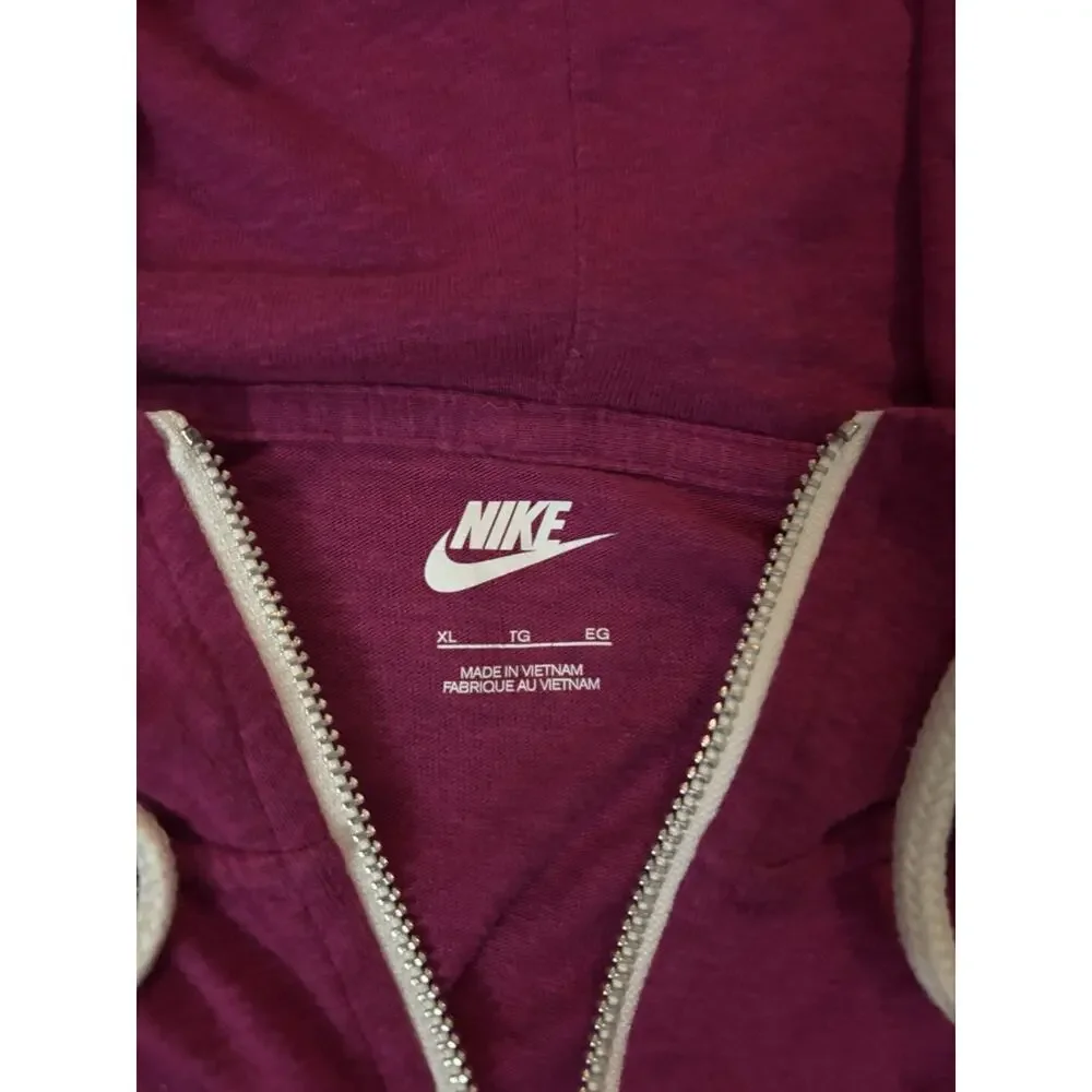 Nike Women's Full Zip Hoodie Magenta Pink Lightweight Sportswear Sz XL - Picture 4 of 6